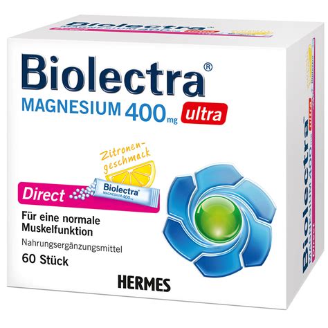 hermes biolectra magnesium 400mg ultra direct zitrone 40stk|biolectra 400 mg micro pellets.